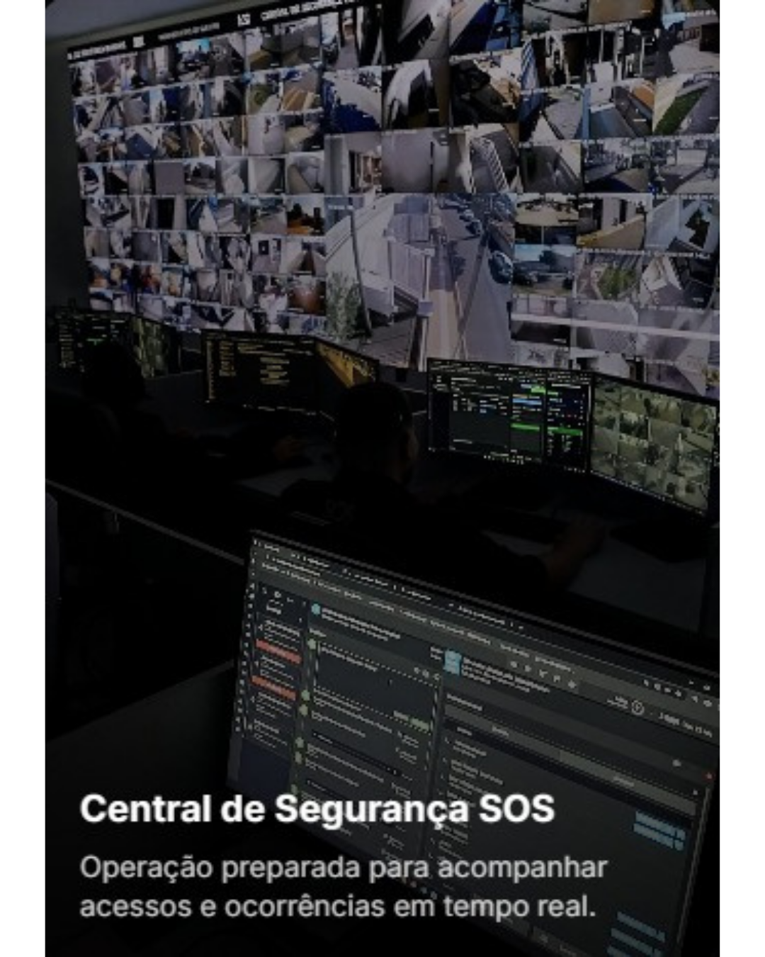 Central de Segurança SOS acompanhando acessos e ocorrências